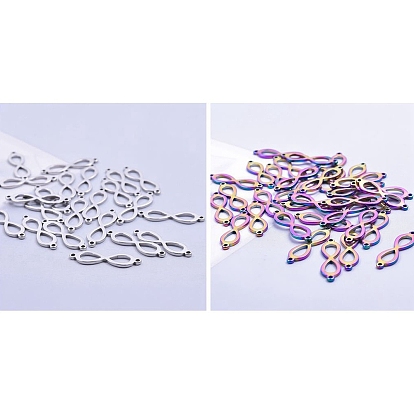 201 Stainless Steel Connector Charms, Infinity Links
