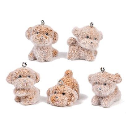 Подвески из смолы, собака, с железной платиной петлей