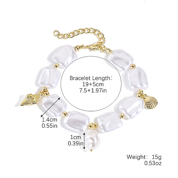 Браслеты из сплава и искусственного жемчуга для женщин, с Переключить застежками