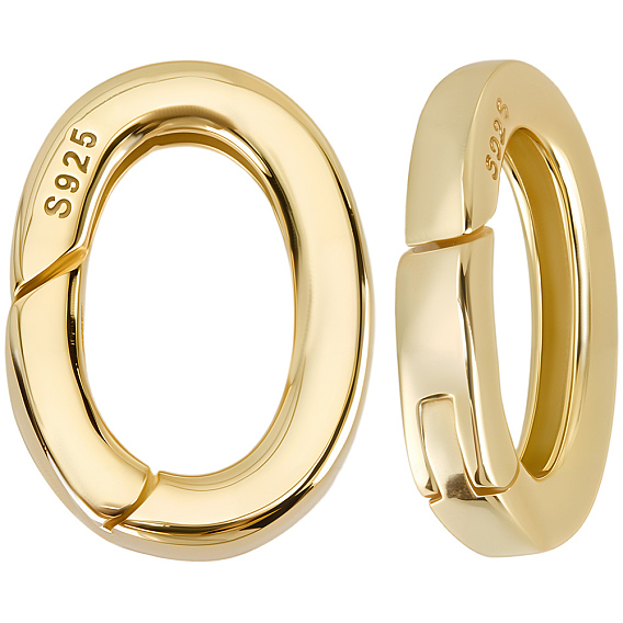 3шт. кольца-пружинки из стерлингового серебра, овальные