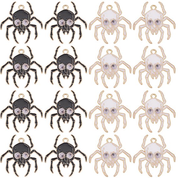 20шт 2 цвета подвески из эмалированного сплава с покрытием, золотые, очарование паука