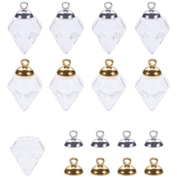 Alloy Pendant Bails Sets, For Globe Glass Bubble Cover Pendant Making, with Handmade Blown Glass Globe Beads
