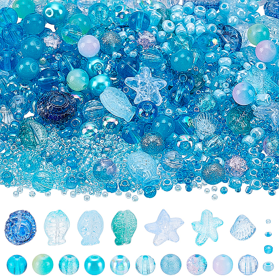 Наборы для изготовления ювелирных изделий своими руками, в том числе акриловые бусины, Стеклянные бусины