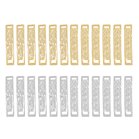 24шт 6 цвета латунные соединительные подвески, без кадмия и без свинца, звенья изогнутого прямоугольника