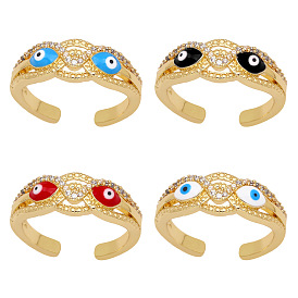 Evil Eye Ring with Dripping Oil Effect - Unique and Fashionable Jewelry Accessory