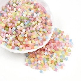 6/0 бисер прозрачные цвета стеклянный, шестигранник (два разреза)