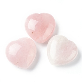 Quartz rose naturel coeur pierre d'amour, pierre de palme de poche pour équilibrer le reiki