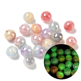 Светящиеся двухцветные бусины из смолы и блестящей пудры, круг с руной, светится в темноте