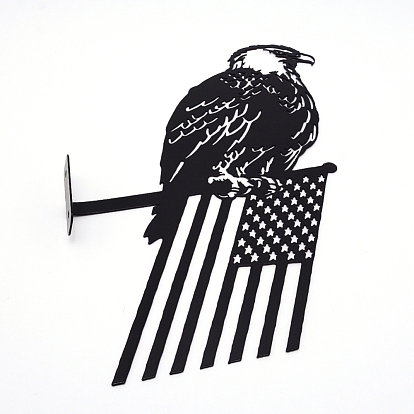 Décorations d'affichage en fer, pour la décoration de jardin extérieur, aigle avec drapeau