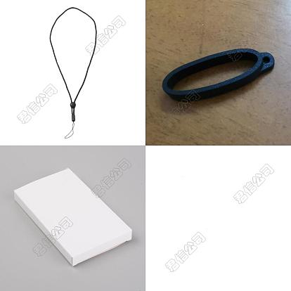 Tour de cou réglable en polyester, pendentifs en silicone
