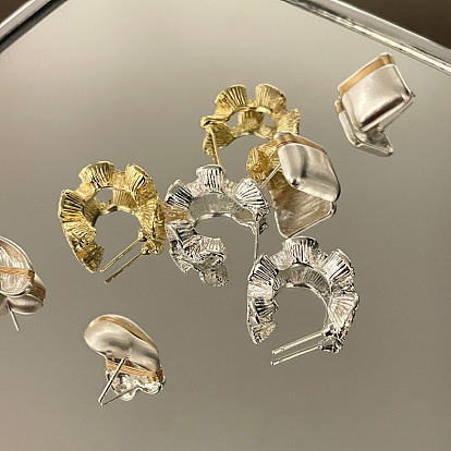 Латунь серьги, форма волны c