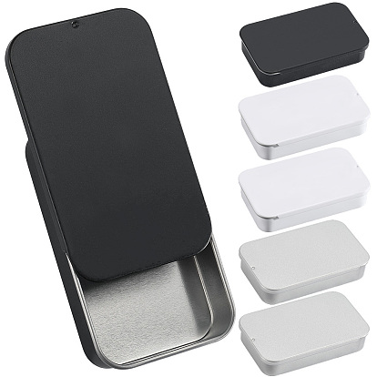 6 шт. жестяные коробки для хранения безделушек с раздвижной крышкой, прямоугольные