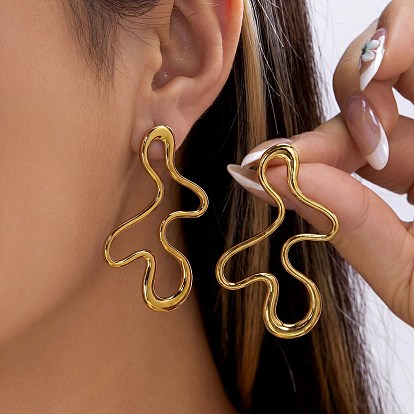 Irregular 304 Stainless Steel Stud Earrings for Women