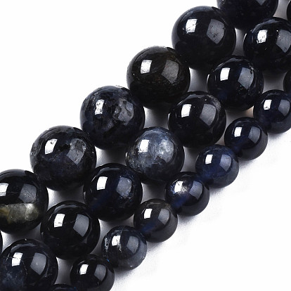 Natural Iolite/Cordierite/Dichroite Beads Strands, Round