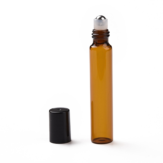 Glass Essential Oil Empty Roller Ball Bottle, with PP Plastic Caps