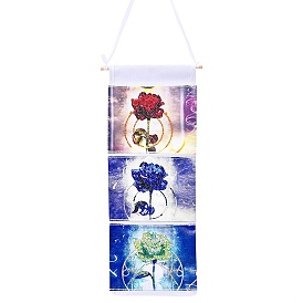 Creative Diamond Painting Hanging Storage Bag Set, Craft Storage Hanging Bag, Diamond Rose Flower Style