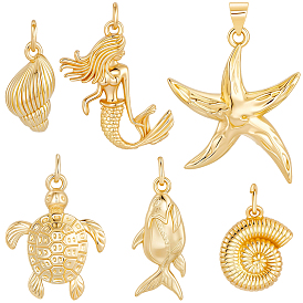 12 шт 6 стиль латунные подвески, без свинца и без кадмия, долговечный, с целью перехода в кольце, разнообразные