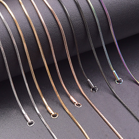 1.2MM Unisex 304 Stainless Steel Snake Chains Necklaces