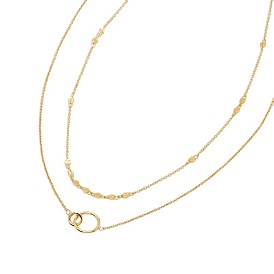 Fashionable Double-layered Fine Bead Chain Lock Necklace - Simple and Stylish Clavicle Chain.