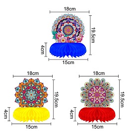 DIY Mandala Flower Honeycomb Table Centerpiece Diamond Painting Kits, including Paper Card, Honeycomb Ball, Resin Rhinestones,, Pen, Tray & Glue Clay, Zip Lock Bag