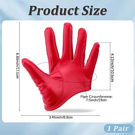 1 Pair PU Leather Half Palm Gloves