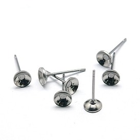 304 Выводы серьги из нержавеющей стали шпилька, 13x4 мм, штифты : 0.4 мм