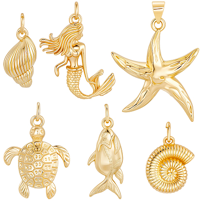 12 шт 6 стиль латунные подвески, без свинца и без кадмия, долговечный, с целью перехода в кольце, разнообразные