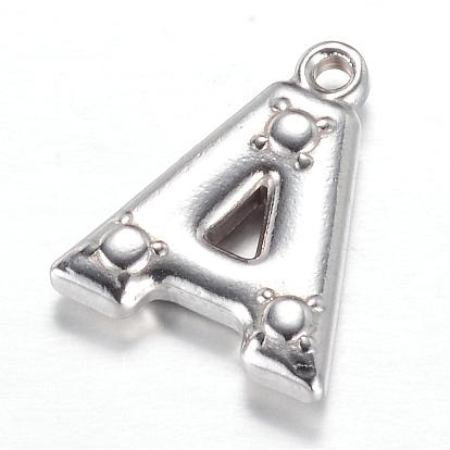 201 Stainless Steel Alphabet Charms, Letter