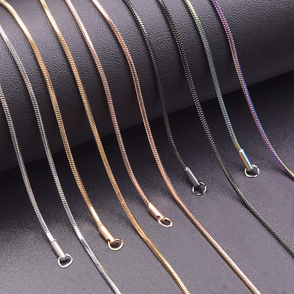 1.2MM Unisex 304 Stainless Steel Snake Chains Necklaces