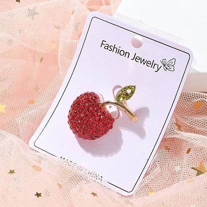 Броши из сплава яблок, со стразами