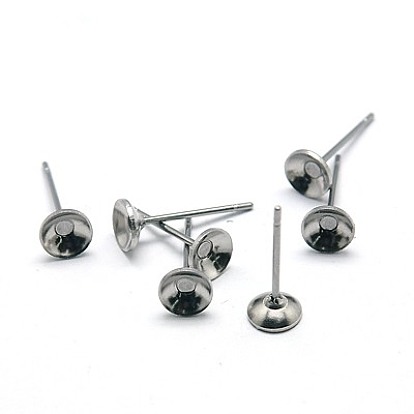 304 Выводы серьги из нержавеющей стали шпилька, 13x4 мм, штифты : 0.4 мм