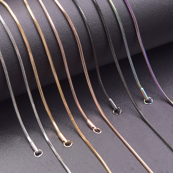 1.2MM Unisex 304 Stainless Steel Snake Chains Necklaces