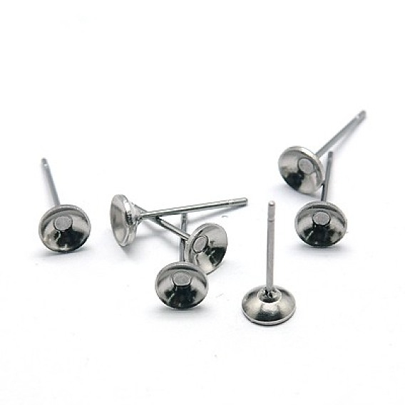304 Выводы серьги из нержавеющей стали шпилька, 13x4 мм, штифты : 0.4 мм