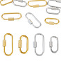 8 шт. 4 стили 304 подвески-замки с винтовым карабином из нержавеющей стали, для изготовления ожерелий, овальные