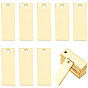 10Pcs 304 Stainless Steel Pendants, Mirror Polished Finish, Blank Stamping Tags, Rectangle