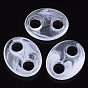Acrylic Links Connectors, Imitation Gemstone Style, Two-Tone, Oval