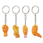 Imitaiton Food Resin Pendants Keychain, with Platinum Plated Iron Keychain
