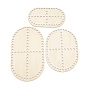 Wooden Crochet Basket Base, Bag Bottom, for Knting Craft Making, Oval