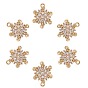 6 кусочки снежинки, прозрачный кубический цирконий, подвеска, подвеска, латунная подвеска в виде цветка, долговечная подвеска с покрытием для ювелирных изделий, ожерелье, браслет, серьги, изготовление ремесел