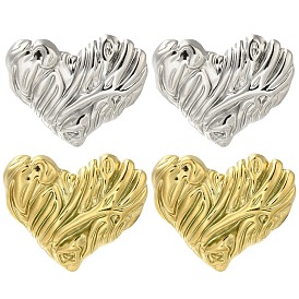 304 Stainless Steel Heart Stud Earrings