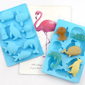 Ocean Theme Animal Food Grade Silicone Molds, Fondant Molds, Resin Casting Molds, for Chocolate, Candy, UV Resin & Epoxy Resin Craft Making
