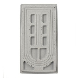 Пластиковая доска для дизайна ожерелья с флокированием, бисера лотки, прямоугольные, 10.63x19.29x0.79 дюйм