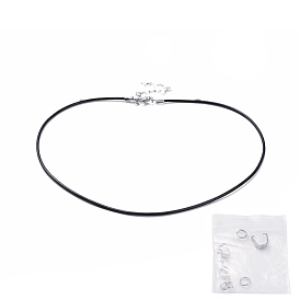 Cowhide Leather Necklace Making, with 304 Stainless Steel Pinch Bails, Jump Ring and Twisted Chains