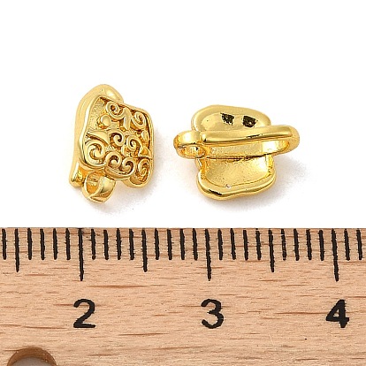 Rack Plating Brass Trapezoid Hook Clasp, for Bracelet Jewelry Making, Long-Lasting Plated, Lead Free & Cadmium Free