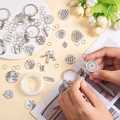 China Factory DIY Motivation Word Charm Keychain Making Kit