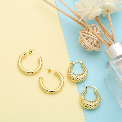 Retro Metal Earrings for Women with Geometric Screw Studs and Chic Style