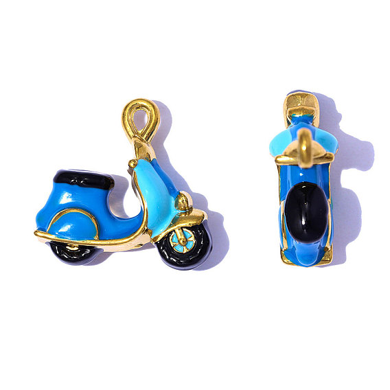 304 подвески из нержавеющей стали, с эмалью, подвески для мотоциклов, зеркальная полировка, ионное покрытие (ip), реальный 18 k позолоченный