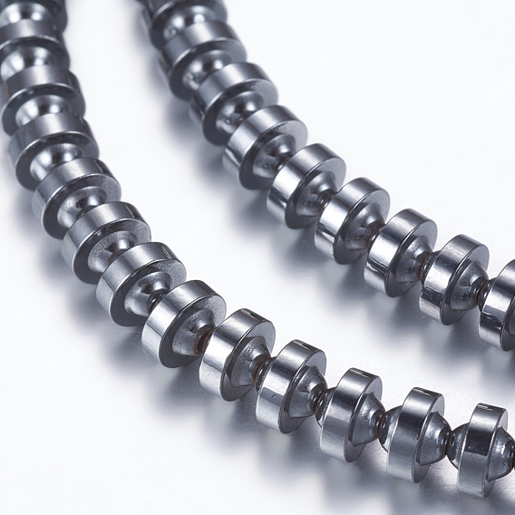 Non-magnetic Synthetic Hematite Beads Strands, Heishi Beads, Disc/Flat Round