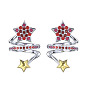 925 Sterling Silver Star Stud Earrings with Cubic Zirconia Earrings for Women, with S925 Stamp