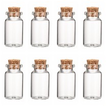 Glass Jar Glass Bottles Bead Containers, with Cork Stopper, Wishing Bottle